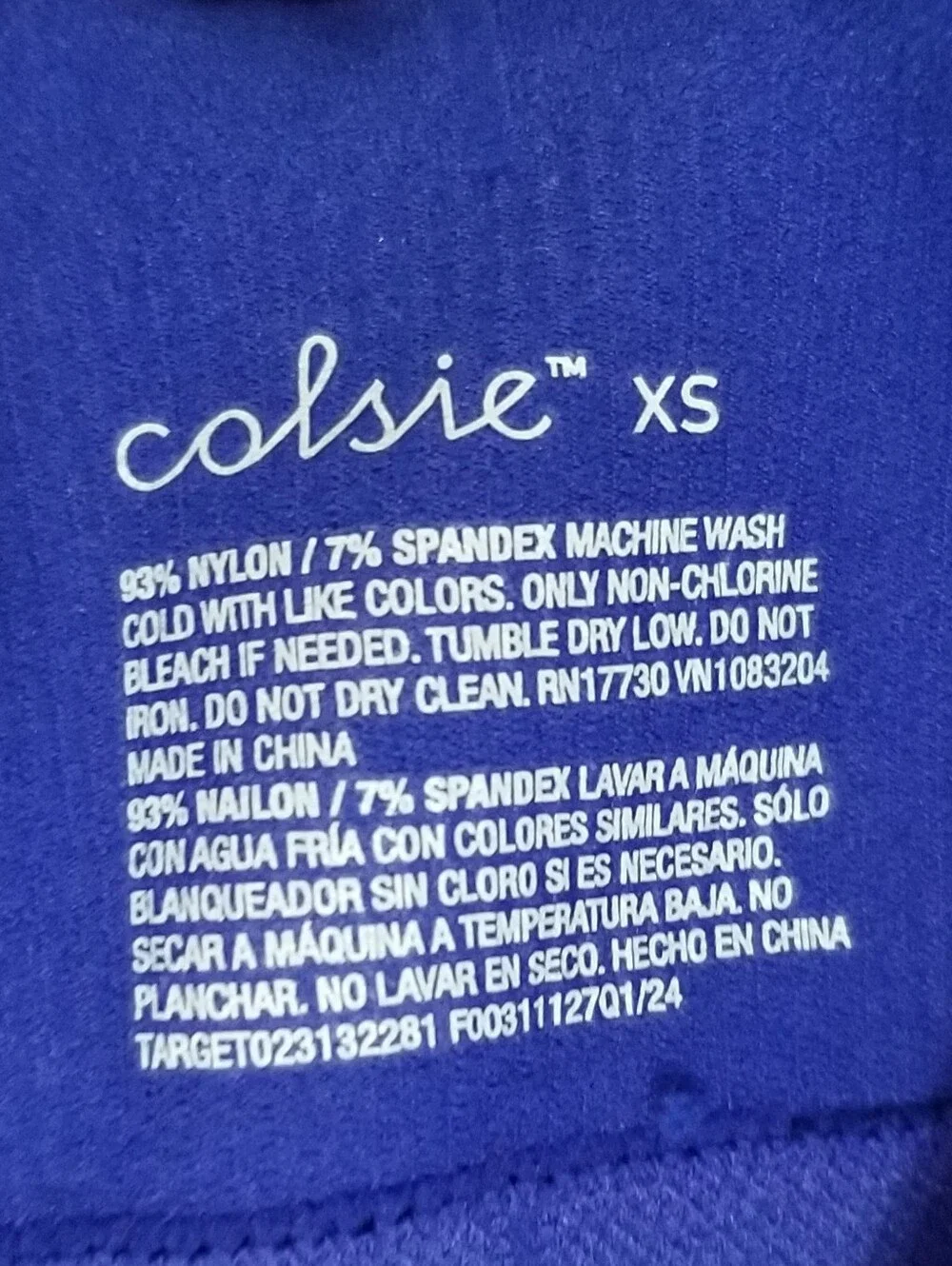 NWT Colsie Blue Stretch Crop Tank Brami Top Size XS